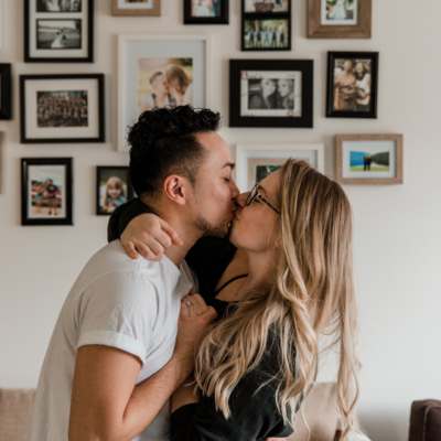 Couple Kissing in living room
